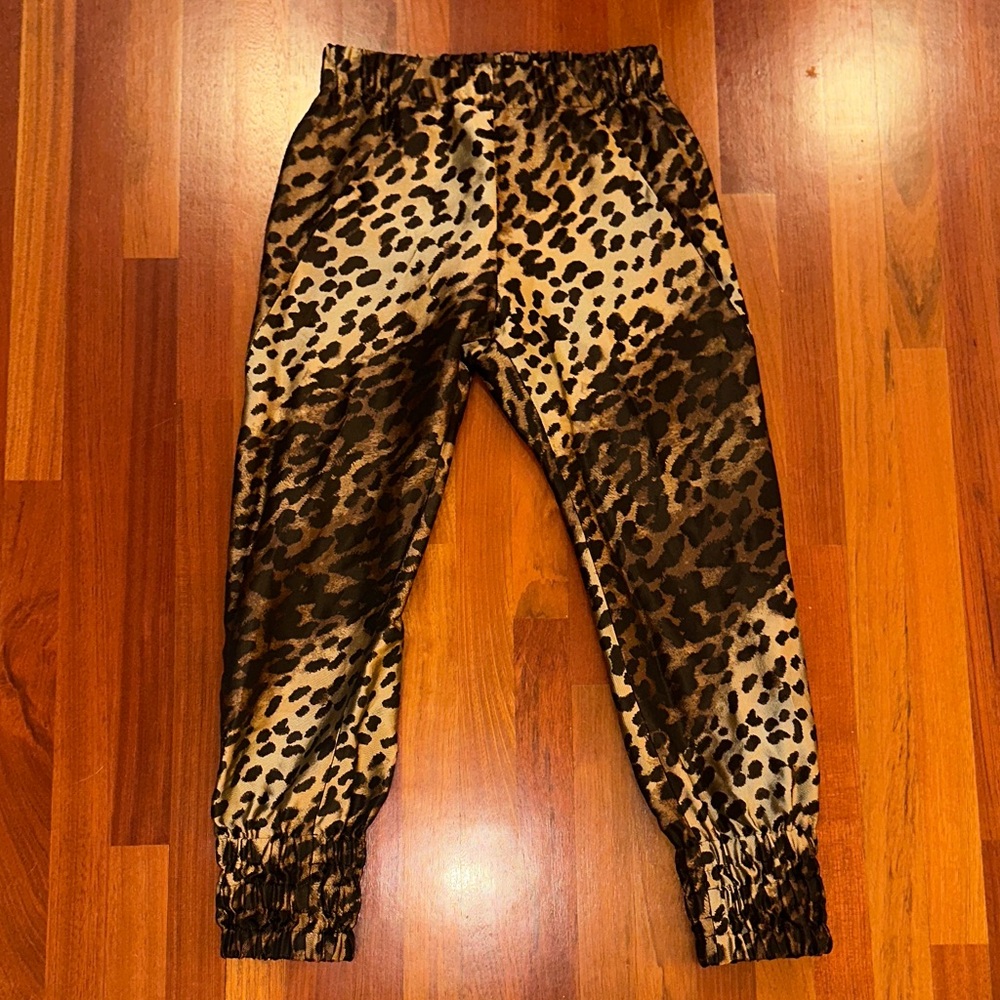 Zero + Maria Cornejo Leopard Joggers, Size 6